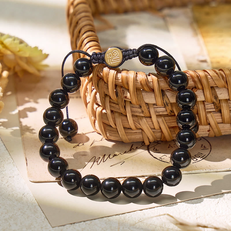 FuAttract Protection Strength & Confidence Black Onyx Adjustable Macrame Bracelet - image 1