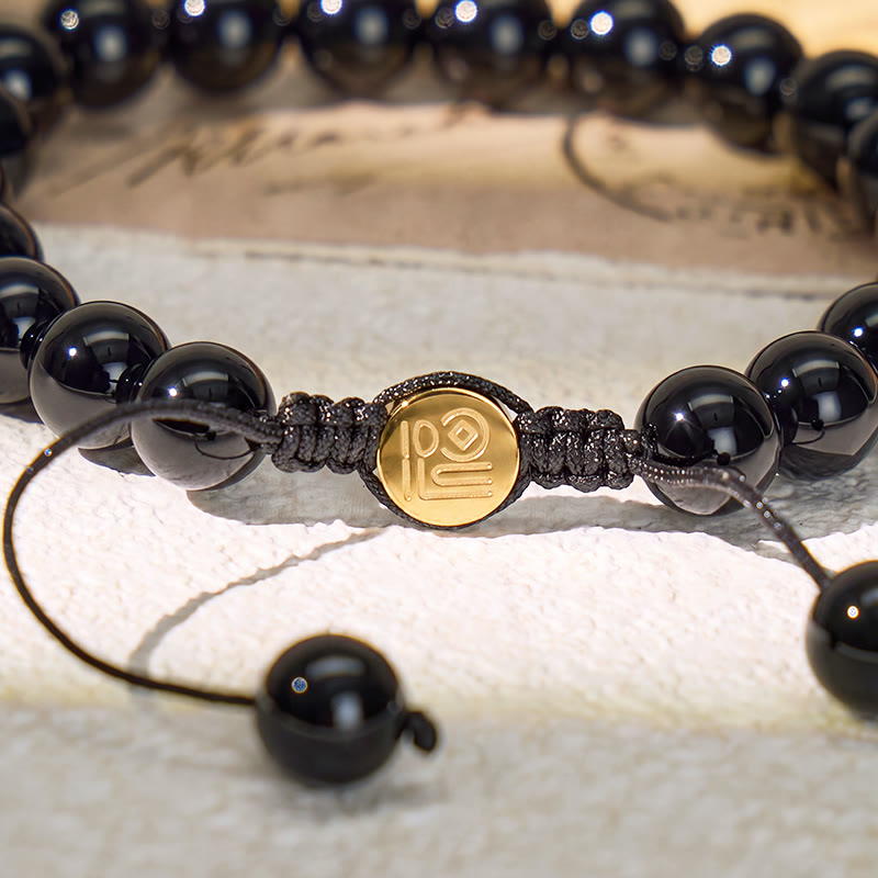 FuAttract Protection Strength & Confidence Black Onyx Adjustable Macrame Bracelet - image 4
