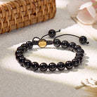 FuAttract Protection Strength & Confidence Black Onyx Adjustable Macrame Bracelet - 8mm - image 0