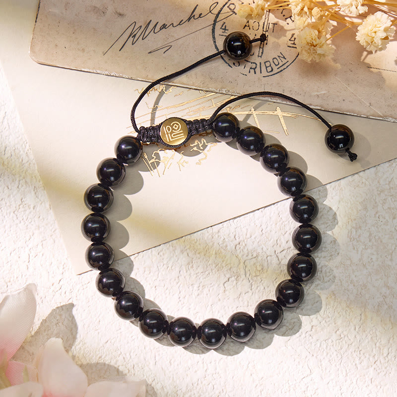 FuAttract Protection Strength & Confidence Black Onyx Adjustable Macrame Bracelet - image 2