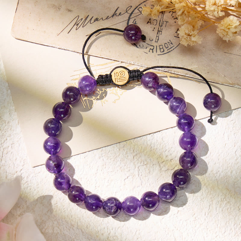 FuAttract Clarity Wisdom & Spiritual Harmony Amethyst Adjustable Macrame Bracelet - image 2