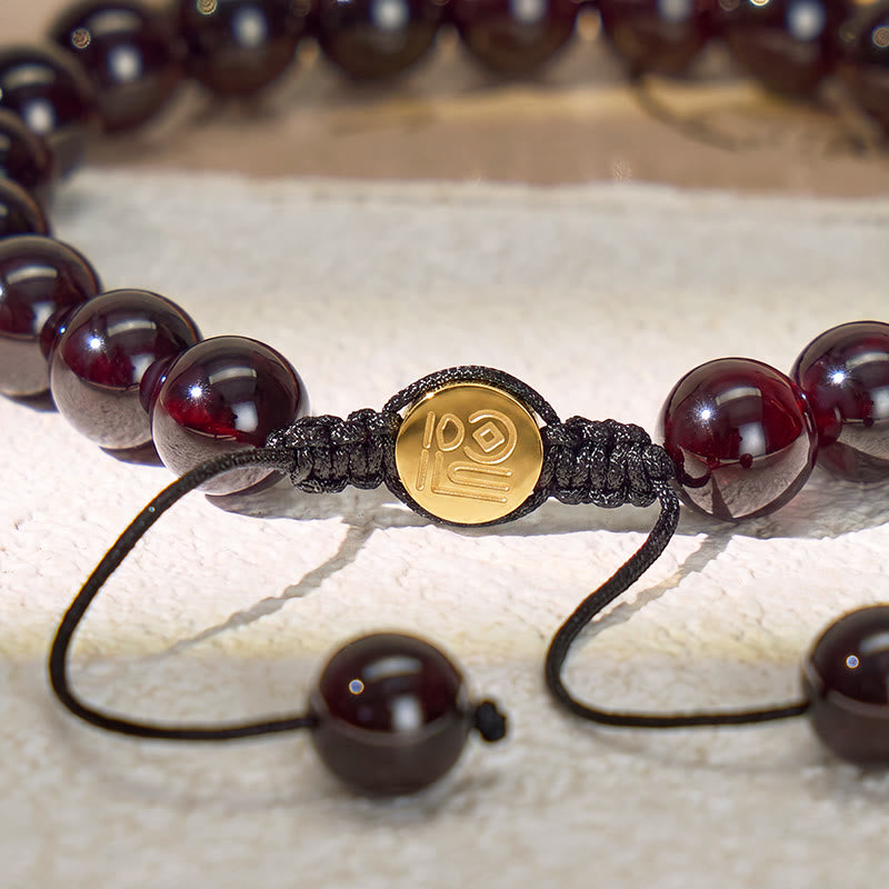 FuAttract Love Confidence & Passion Garnet Adjustable Macrame Bracelet - image 4