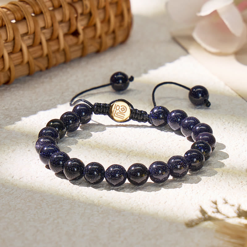 FuAttract Calm Clarity & Inner Peace Blue Sandstone Adjustable Macrame Bracelet - 8mm - image 0