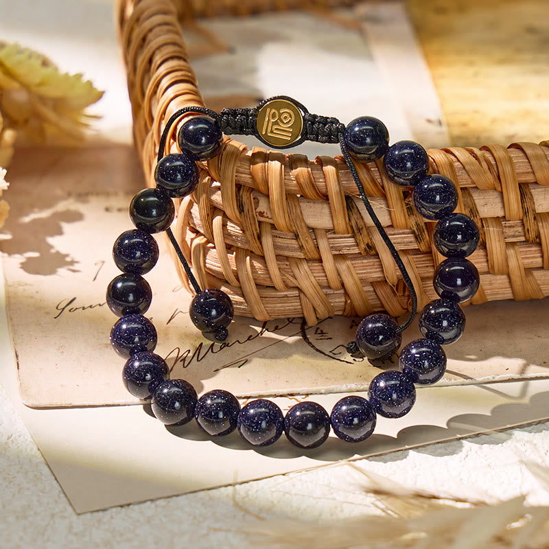 FuAttract Calm Clarity & Inner Peace Blue Sandstone Adjustable Macrame Bracelet - image 1