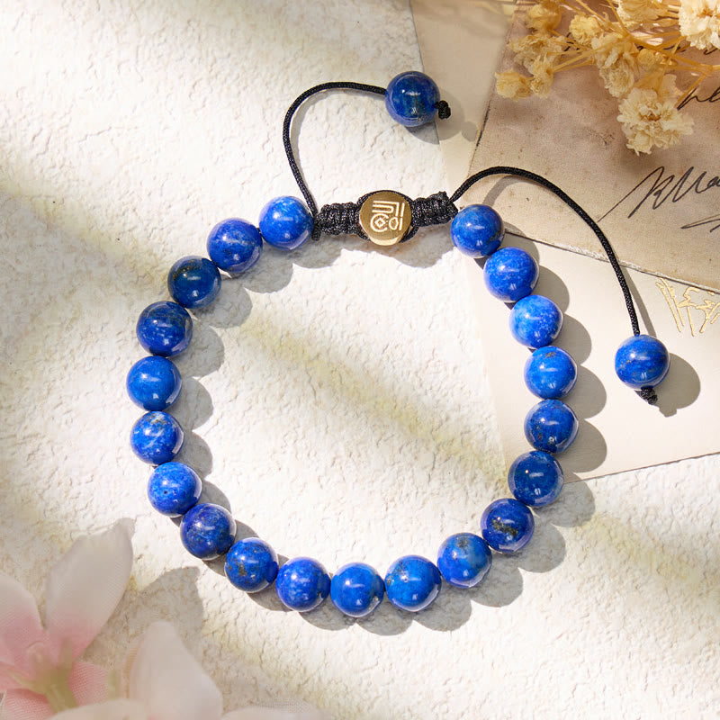 FuAttract Wisdom Clarity & Intuition Lapis Lazuli Adjustable Macrame Bracelet - image 2