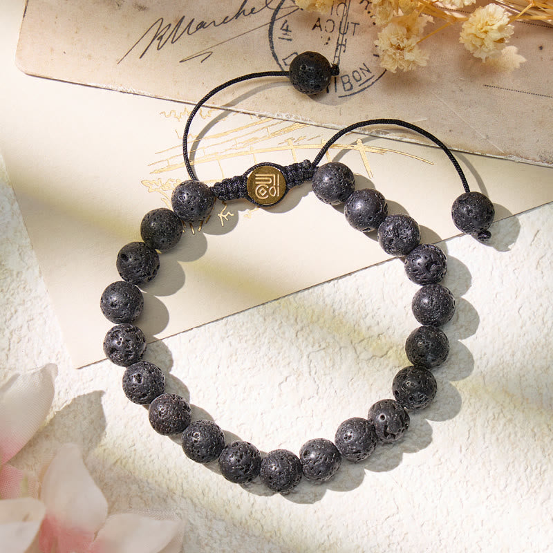 FuAttract Protection Grounding & Stability Lava Stone Adjustable Macrame Bracelet - image 2