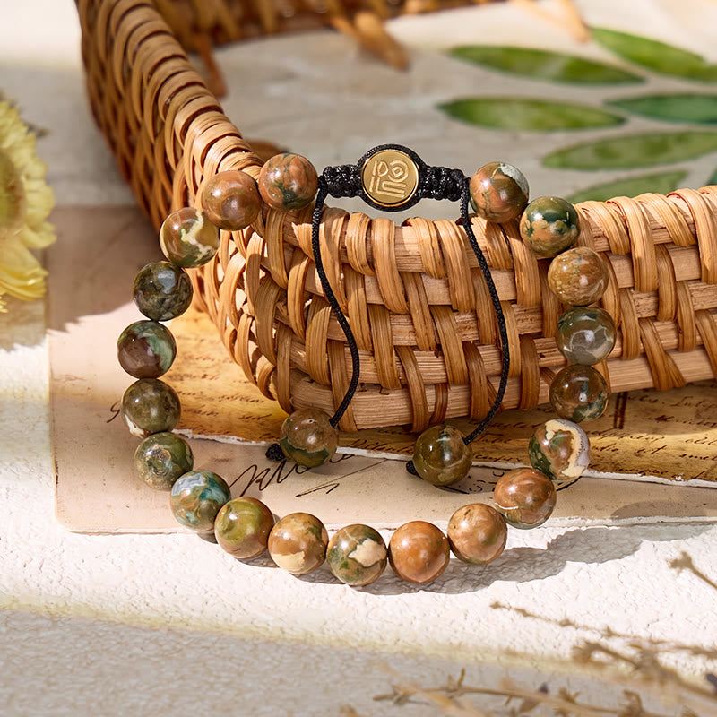 FuAttract Balance Harmony & Vitality Unakite Adjustable Macrame Bracelet - image 1