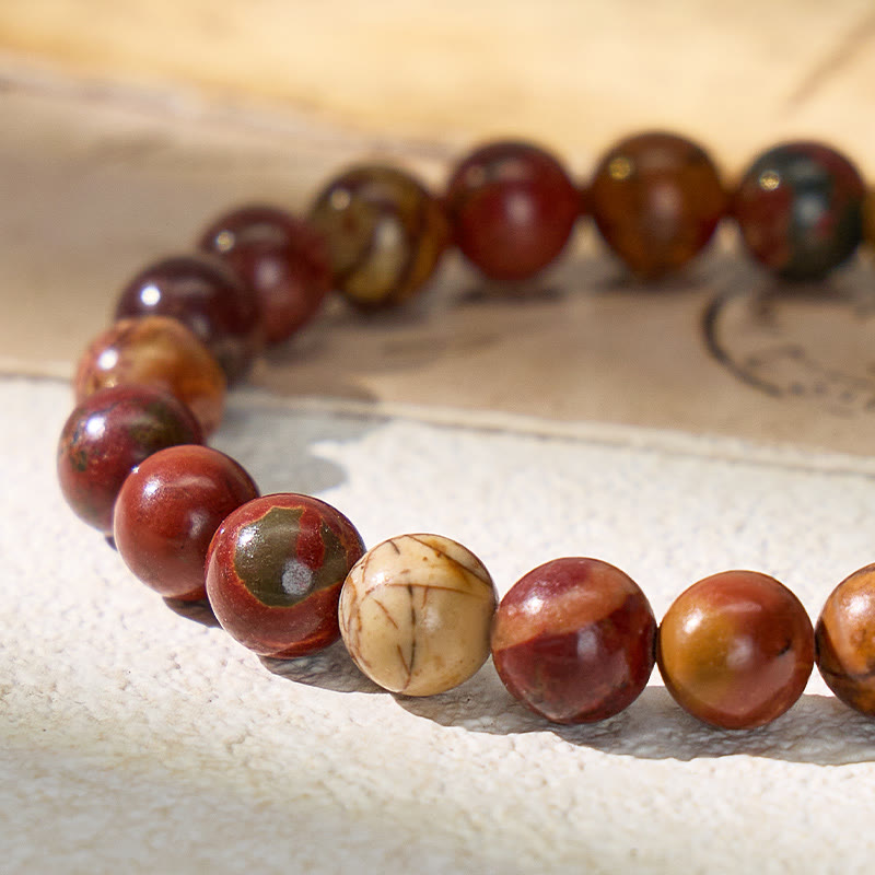 FuAttract Stability Grounding & Positive Energy Crazy Lace Agate Adjustable Macrame Bracelet - image 3