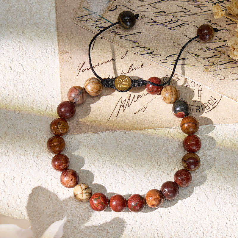 FuAttract Stability Grounding & Positive Energy Crazy Lace Agate Adjustable Macrame Bracelet - image 2