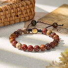 FuAttract Stability Grounding & Positive Energy Crazy Lace Agate Adjustable Macrame Bracelet - 8mm - image 0