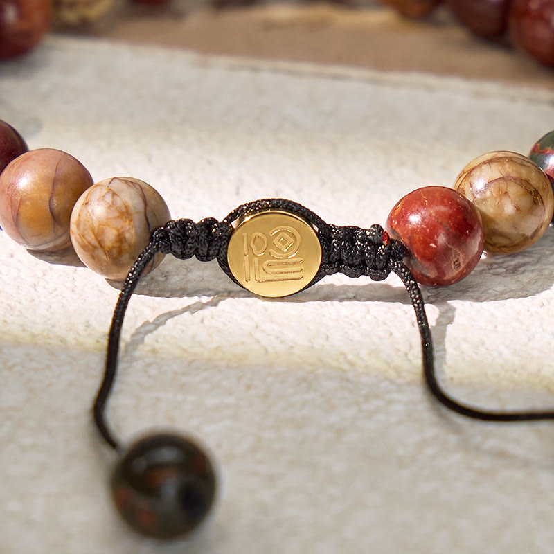 FuAttract Stability Grounding & Positive Energy Crazy Lace Agate Adjustable Macrame Bracelet - image 4