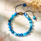 FuAttract Calm Communication & Inner Peace Blue Agate Adjustable Macrame Bracelet - image 2