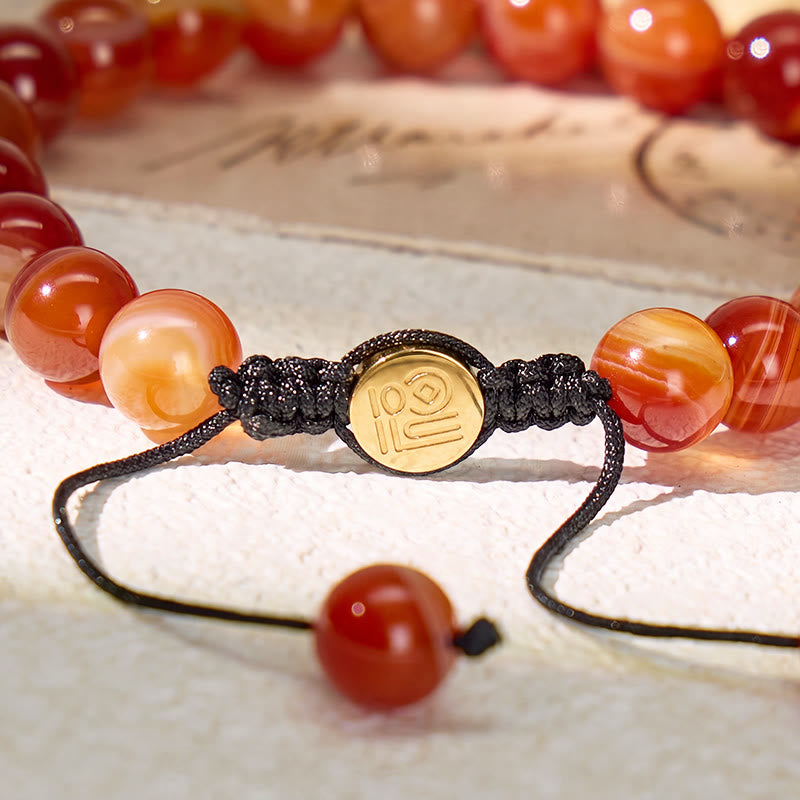 FuAttract Courage Vitality & Passion Red Agate Adjustable Macrame Bracelet - image 4