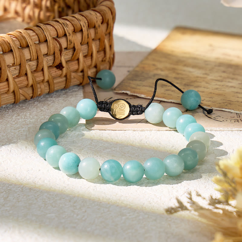 FuAttract Luck Growth & Confidence Amazonite Adjustable Macrame Bracelet - 8mm - image 0