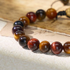 FuAttract Confidence Strength & Protection Tri-Color Tiger's  Eye Adjustable Macrame Bracelet - image 3