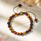 FuAttract Confidence Strength & Protection Tri-Color Tiger's  Eye Adjustable Macrame Bracelet - image 2