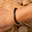 FuAttract Protection Clarity & Inner Strength Evil Eye Six Syllable Om Mani Mantra Black Onyx Bracelet - image 3