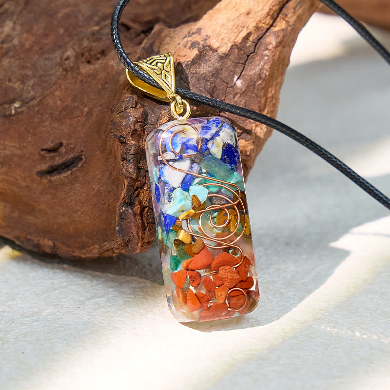 FuAttract Balance Harmony & Serenity Natural Rainbow Crystal Chips Pendant Necklace - image 1