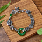 FuAttract Protection Luck & Prosperity Vintage Jade Ping An Buckle Gourd Fish Tube Copper Bracelet - Ping An Buckle - image 0