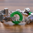 FuAttract Protection Luck & Prosperity Vintage Jade Ping An Buckle Gourd Fish Tube Copper Bracelet - image 3