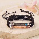 FuAttract Love Connection & Harmony Stainless Steel Engraved Plate Heart Link Braided Bracelet - Always & Forever - image 0