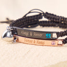 FuAttract Love Connection & Harmony Stainless Steel Engraved Plate Heart Link Braided Bracelet - image 3
