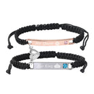 FuAttract Love Connection & Harmony Stainless Steel Engraved Plate Heart Link Braided Bracelet - Her Queen & Her King - image 8