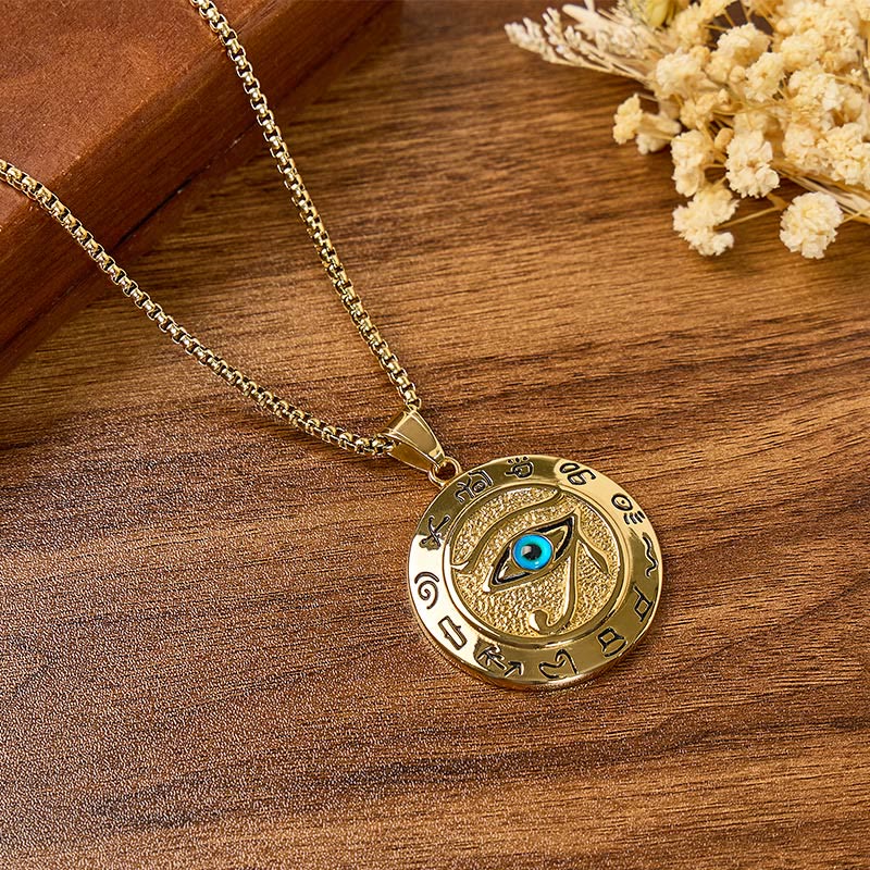 FuAttract Protection Power & Wisdom Ancient Egyptian The Eye of Horus Pendant Stainless Steel Necklace - image 2