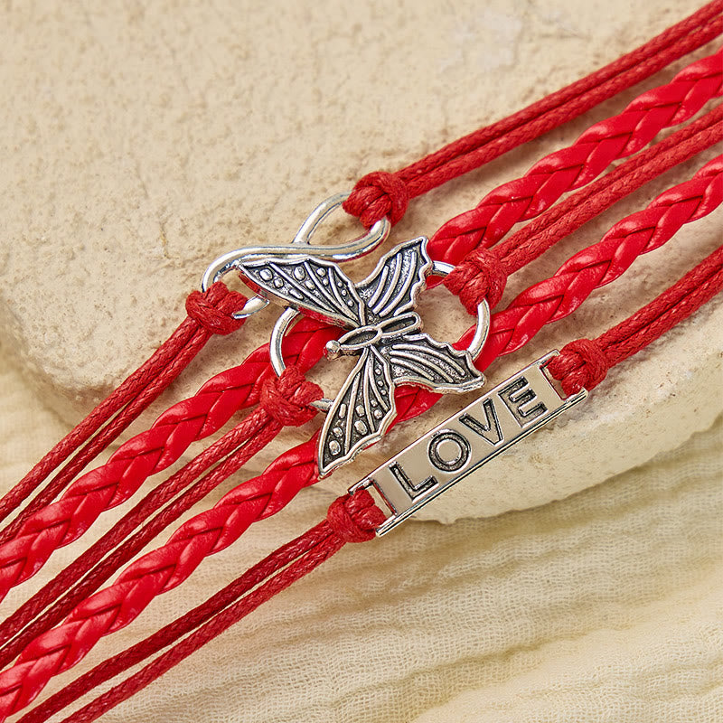 FuAttract Eternal Love & Harmony Vintage Butterfly Infinity Multi Layer Leather Bracelet - image 3