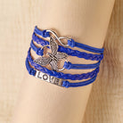 FuAttract Eternal Love & Harmony Vintage Butterfly Infinity Multi Layer Leather Bracelet - Blue - image 9