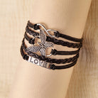 FuAttract Eternal Love & Harmony Vintage Butterfly Infinity Multi Layer Leather Bracelet - Black - image 7