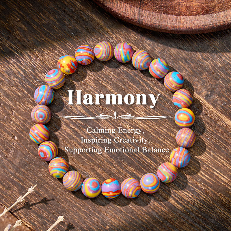 FuAttract Harmony Joy & Vitality Natural Rainbow Calsilica Healing Bracelet - 8mm - image 0
