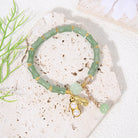 FuAttract Luck Prosperity & Growth Green Aventurine Peanut Four Leaf Clover Bamboo Bracelet - Peanut  2 - image 2