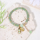 FuAttract Luck Prosperity & Growth Green Aventurine Peanut Four Leaf Clover Bamboo Bracelet - Peanut  1 - image 0