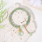 FuAttract Luck Prosperity & Growth Green Aventurine Peanut Four Leaf Clover Bamboo Bracelet - Ping An Buckle - image 11
