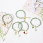 FuAttract Luck Prosperity & Growth Green Aventurine Peanut Four Leaf Clover Bamboo Bracelet - image 1