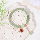 FuAttract Luck Prosperity & Growth Green Aventurine Peanut Four Leaf Clover Bamboo Bracelet - Calabash 1 - image 8
