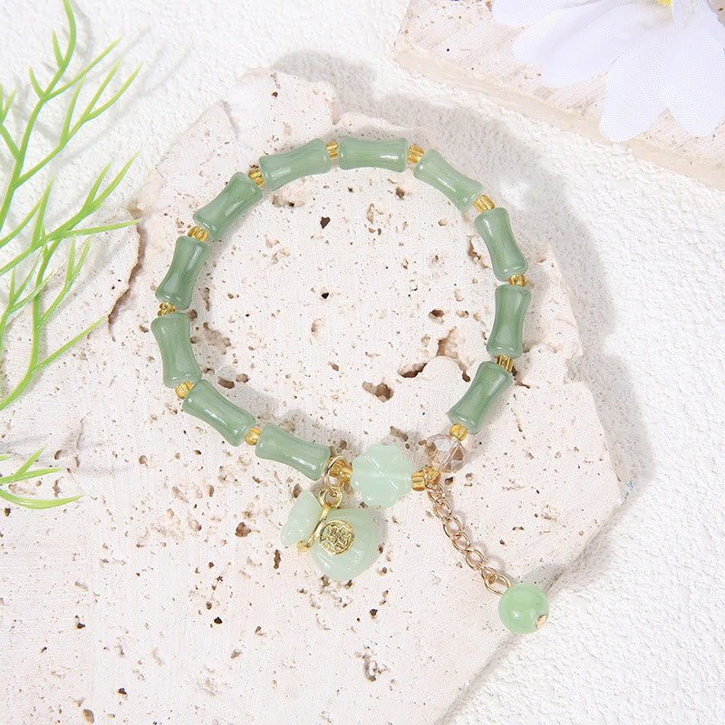 FuAttract Luck Prosperity & Growth Green Aventurine Peanut Four Leaf Clover Bamboo Bracelet - Money Pouch - image 15