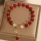 FuAttract Fortune Protection & Prosperity Vintage Red Agate Fu Character Charm Lucky Bracelet - 8mm - image 0