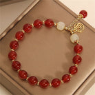 FuAttract Fortune Protection & Prosperity Vintage Red Agate Fu Character Charm Lucky Bracelet - image 2