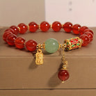FuAttract Protection Luck & Harmony Red Agate Lucky Bead Acacia Seed Peace Plaque Bracelet - image 2