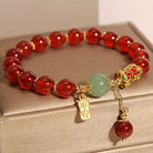FuAttract Protection Luck & Harmony Red Agate Lucky Bead Acacia Seed Peace Plaque Bracelet - image 4