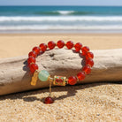 FuAttract Protection Luck & Harmony Red Agate Lucky Bead Acacia Seed Peace Plaque Bracelet - image 3