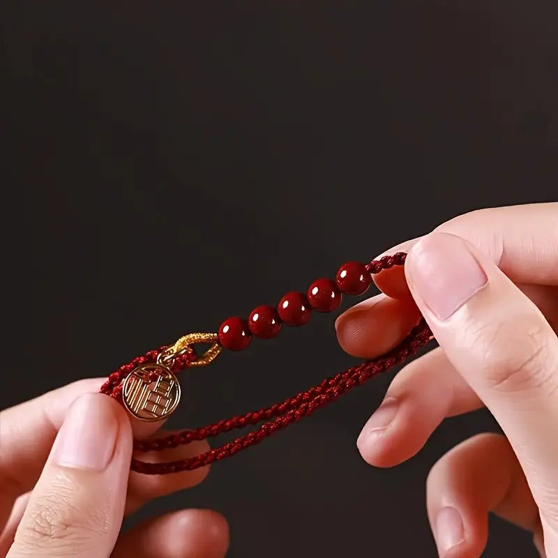 FuAttract Protection Fortune & Blessing Cinnabar Fu Character Pendant Braided Bracelet - image 4