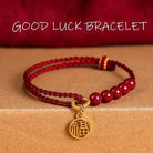 FuAttract Protection Fortune & Blessing Cinnabar Fu Character Pendant Braided Bracelet - Adjustale - image 0
