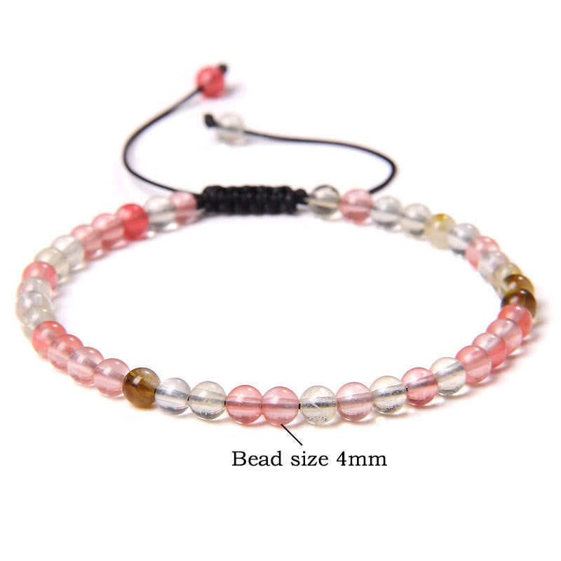 FREE Today: Freedom Balance & Vitality Natural Stone Bohemian Handmade Adjustable Rope Bracelet - Watermelon quartz - image 1
