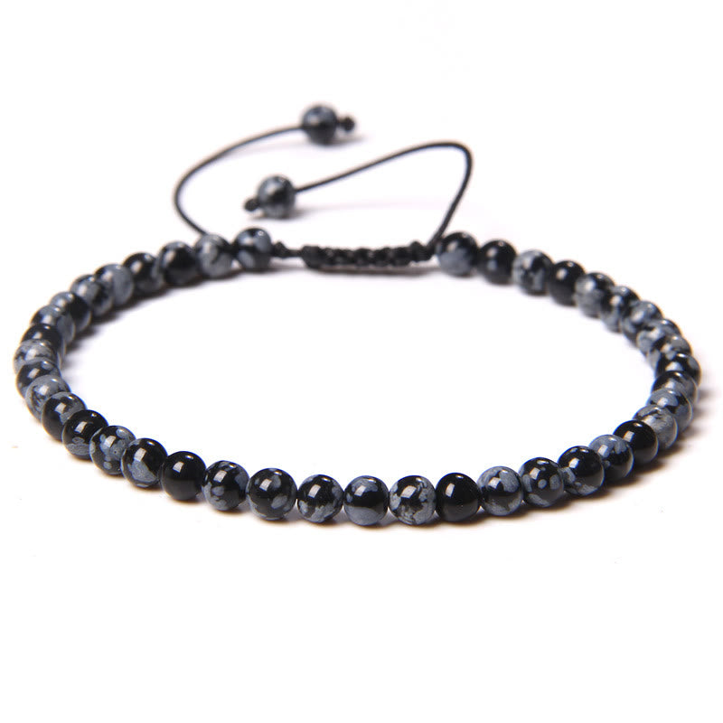 FREE Today: Freedom Balance & Vitality Natural Stone Bohemian Handmade Adjustable Rope Bracelet - Snowflake Obsidian - image 36