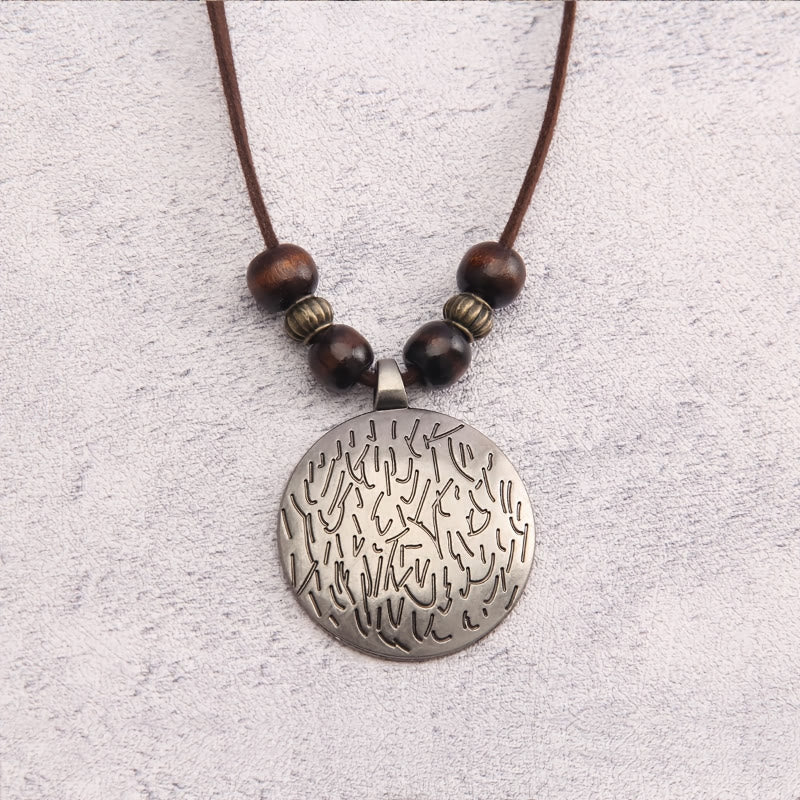 FREE Today: Grounding Harmony & Confidence Vintage Round Pendant Wood Beaded Necklace - image 9