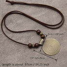 FuAttract Grounding Harmony & Confidence Vintage Round Pendant Wood Beaded Necklace - image 3