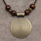 FREE Today: Grounding Harmony & Confidence Vintage Round Pendant Wood Beaded Necklace - image 2